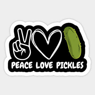 Peace Love Pickles - Funny Pickle Lover Sticker